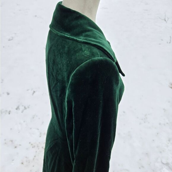 NEW Vintage J Peterman emerald green velvet statement long coat jacket 4 - Picture 4 of 13